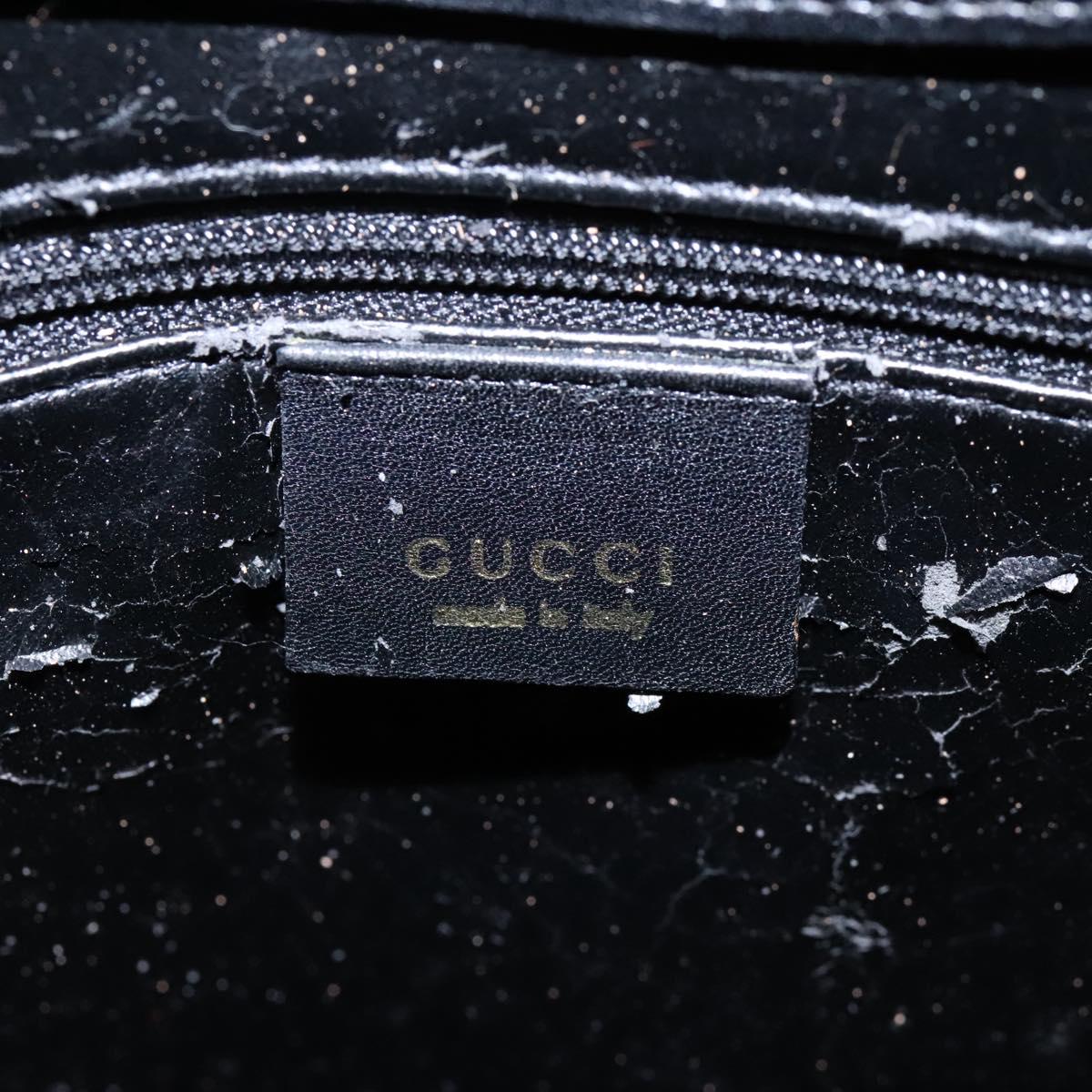 GUCCI Bamboo Shoulder Bag Leather Black Gold 001 3006 Auth yk17653