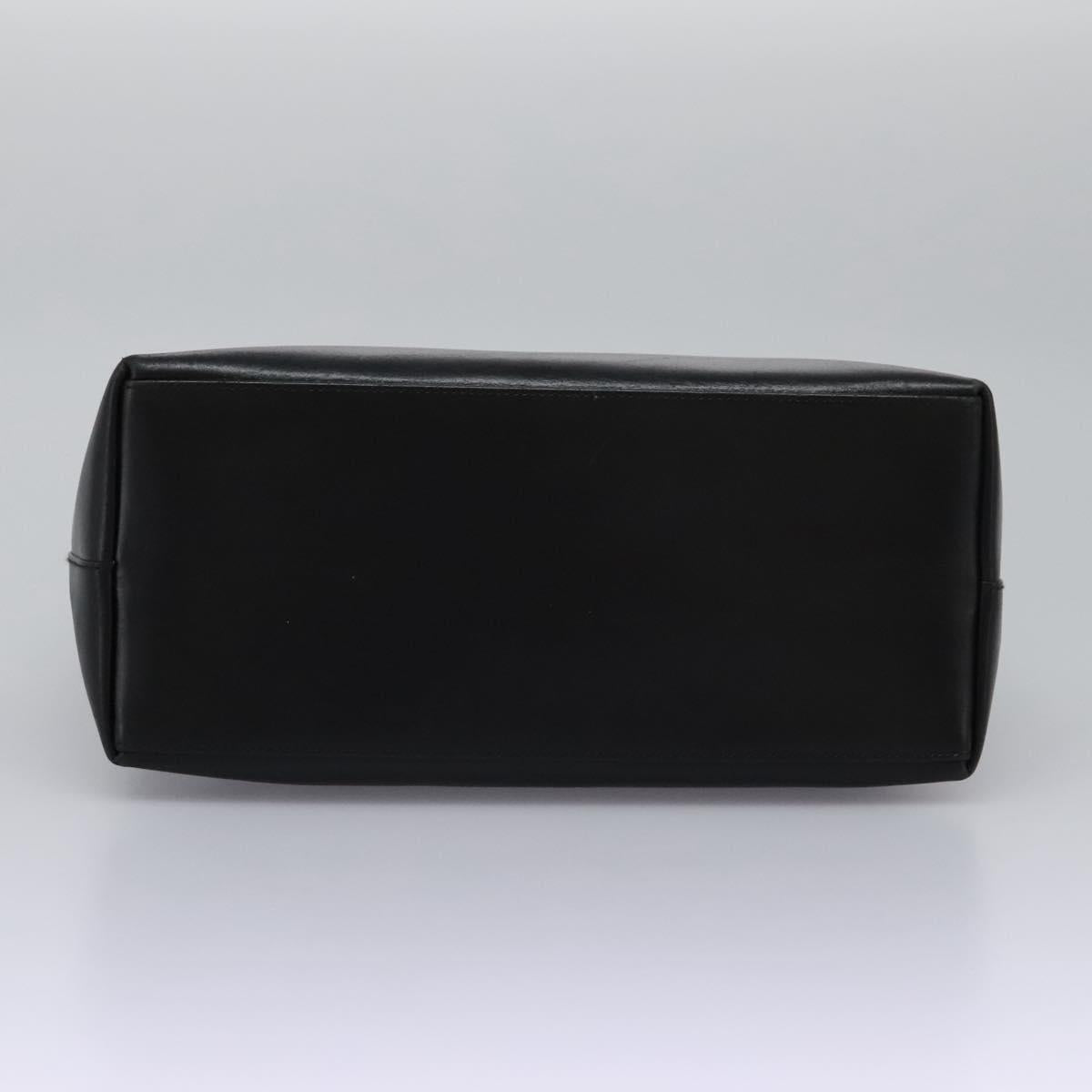 GUCCI Bamboo Shoulder Bag Leather Black Gold 001 3006 Auth yk17653