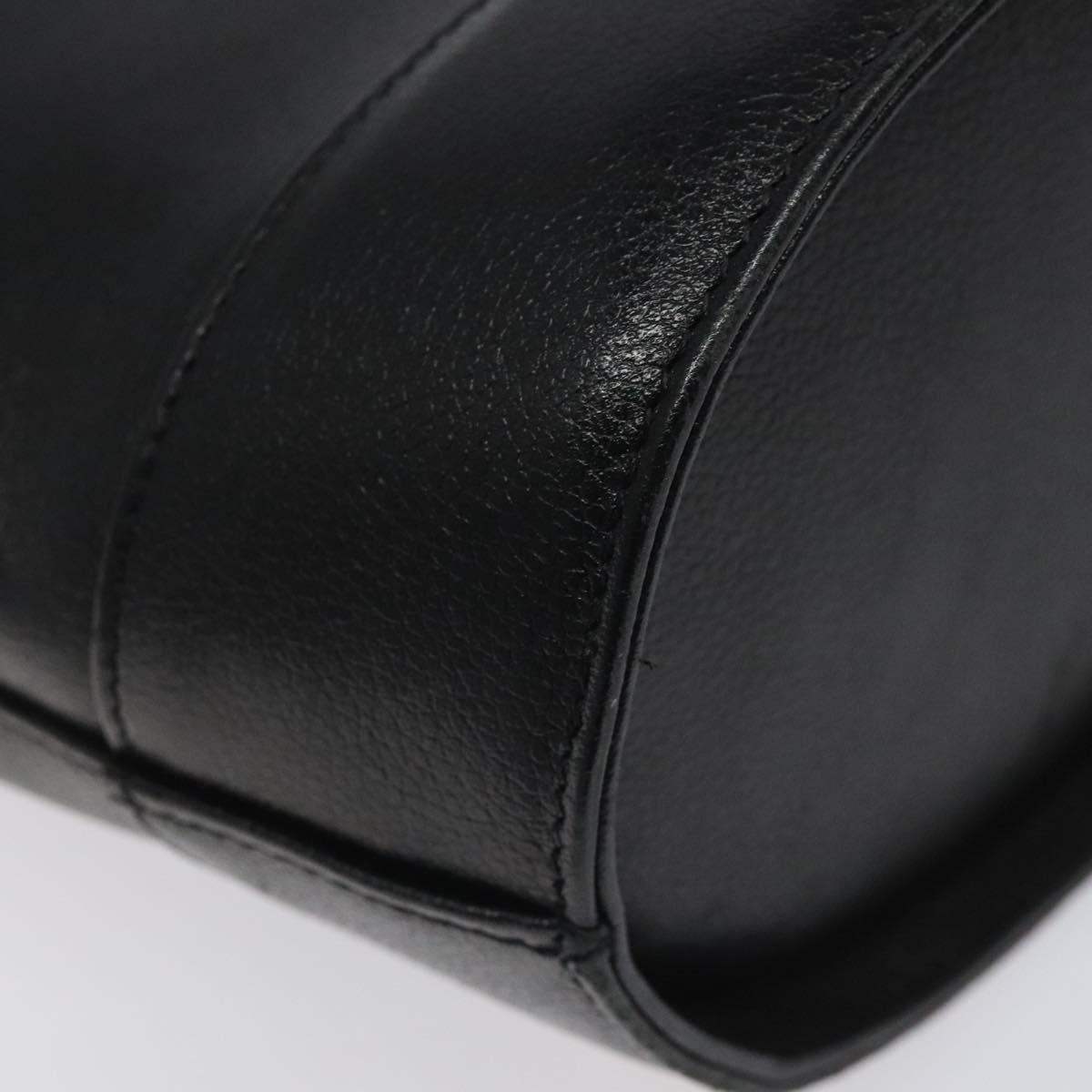 MCM Hand Bag Leather Black Gold Auth yk17655