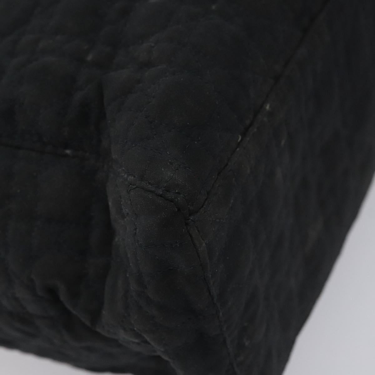 Christian Dior Canage Shoulder Bag Nylon Black Gold Auth yk17665