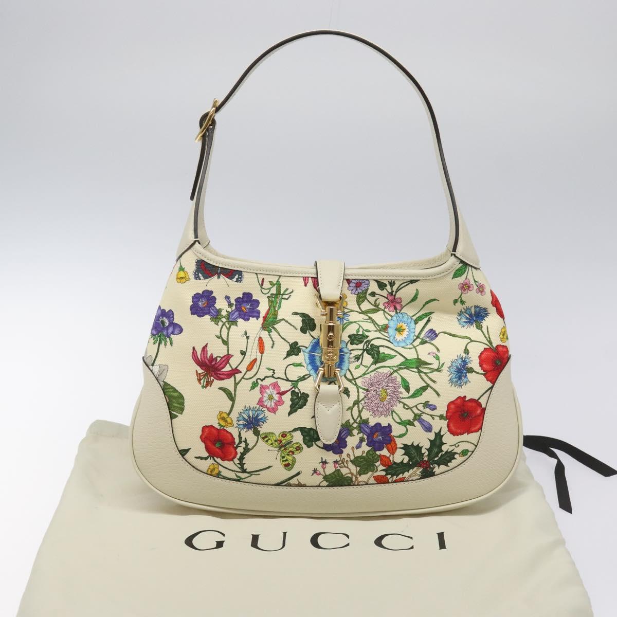 GUCCI Jackie Flora Shoulder Bag Canvas Multicolor 550152 Auth yk17680AV