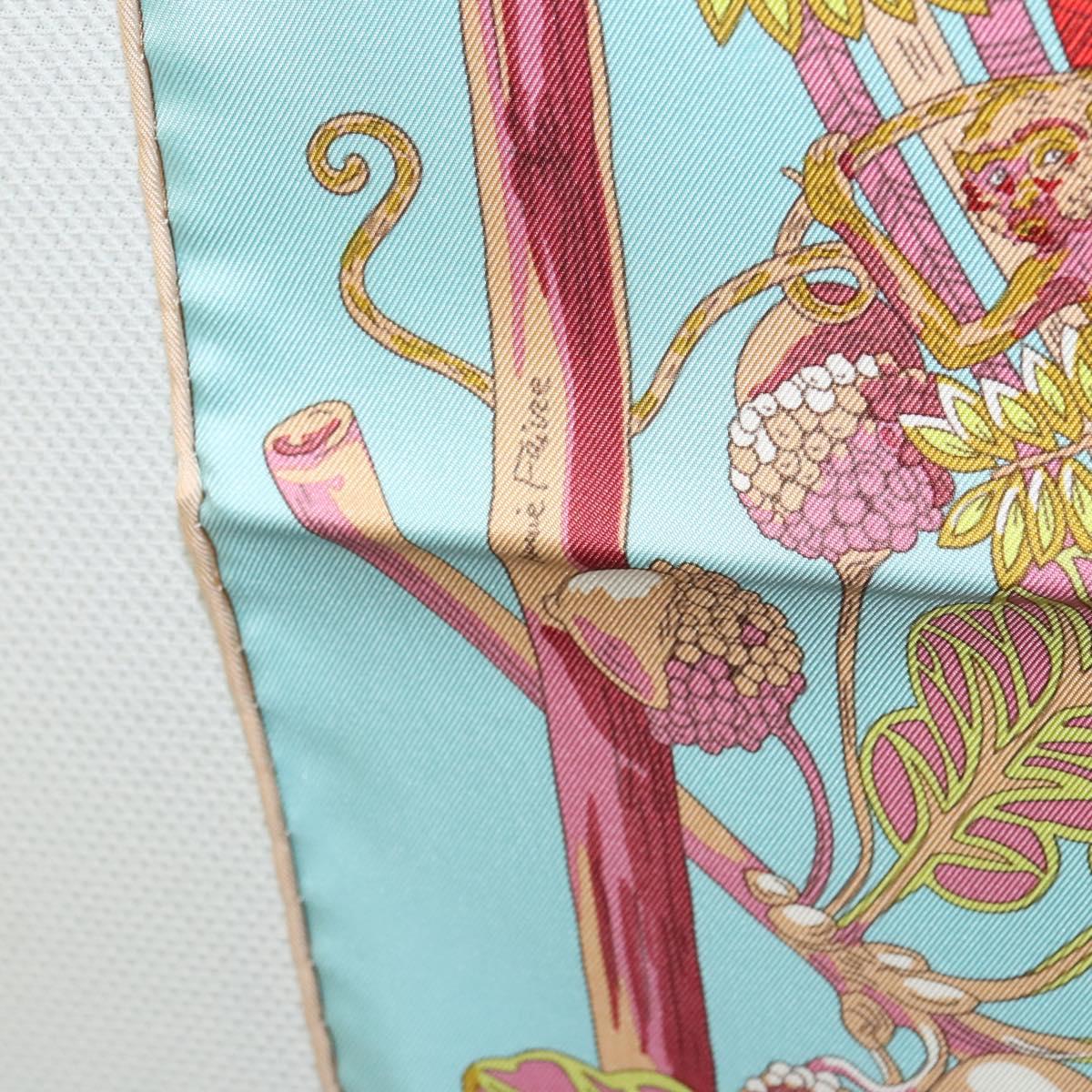 HERMES Carre 90 Scarf ""Mythes Et Metamorphoses"" Silk Pink Auth yk17704