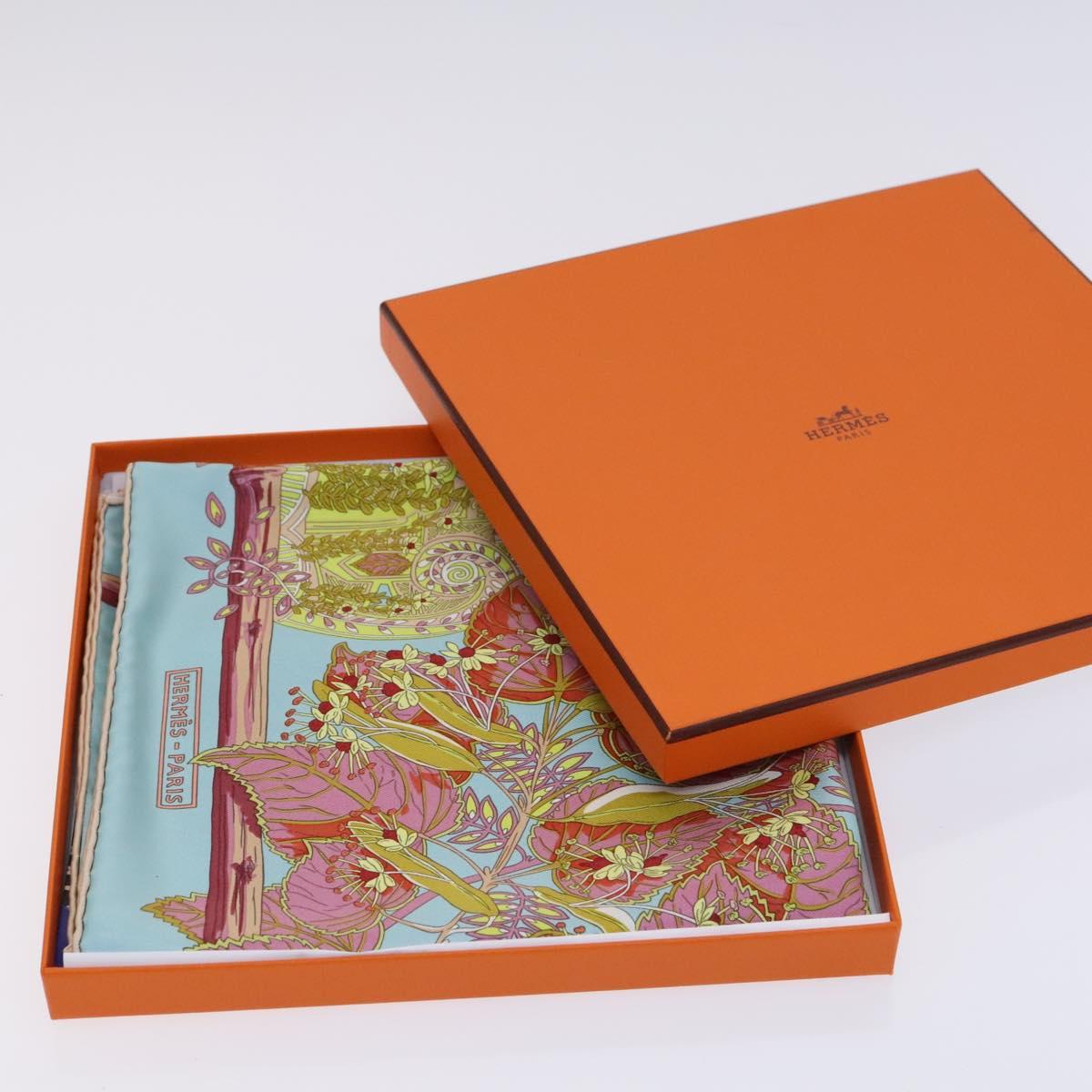 HERMES Carre 90 Scarf ""Mythes Et Metamorphoses"" Silk Pink Auth yk17704