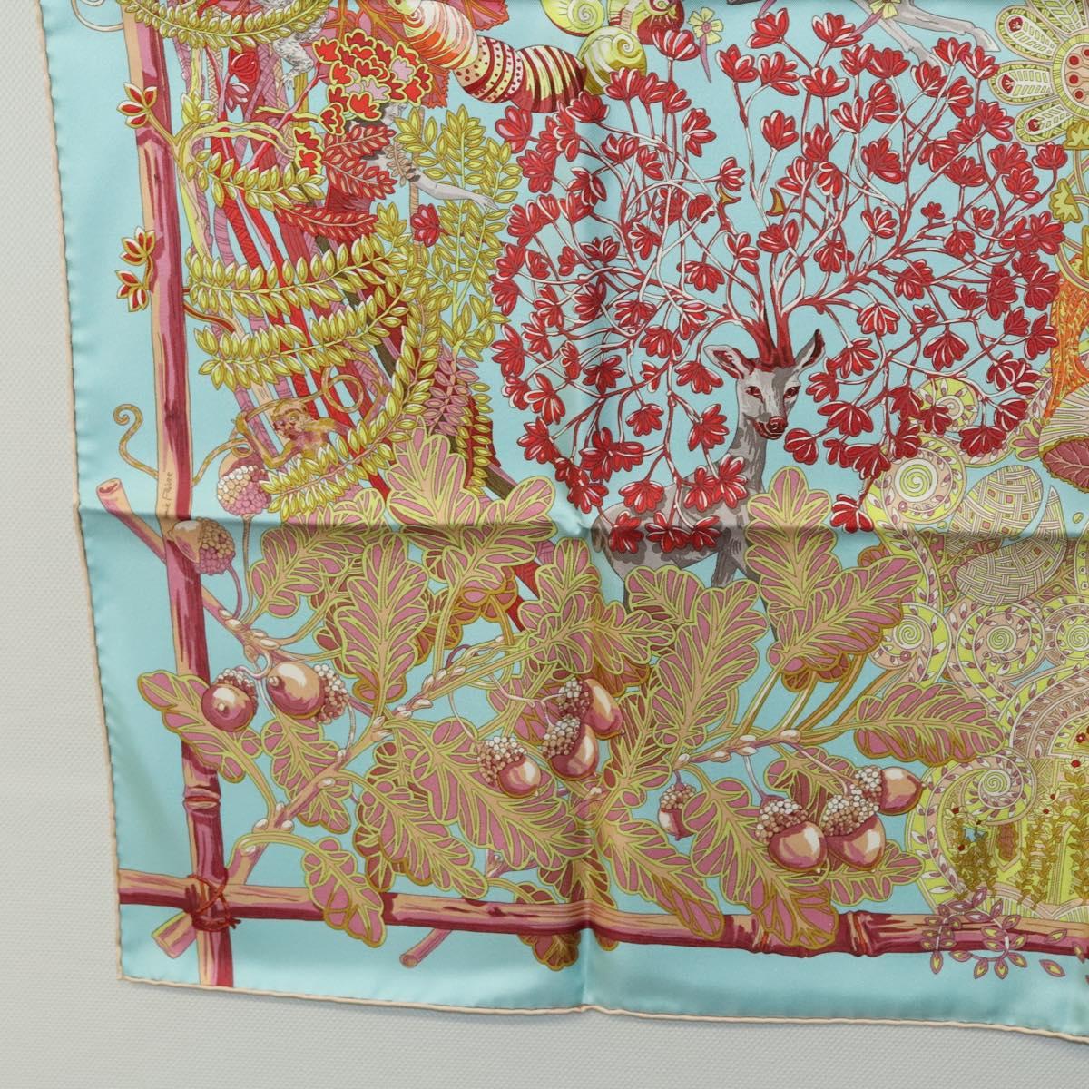 HERMES Carre 90 Scarf ""Mythes Et Metamorphoses"" Silk Pink Auth yk17704