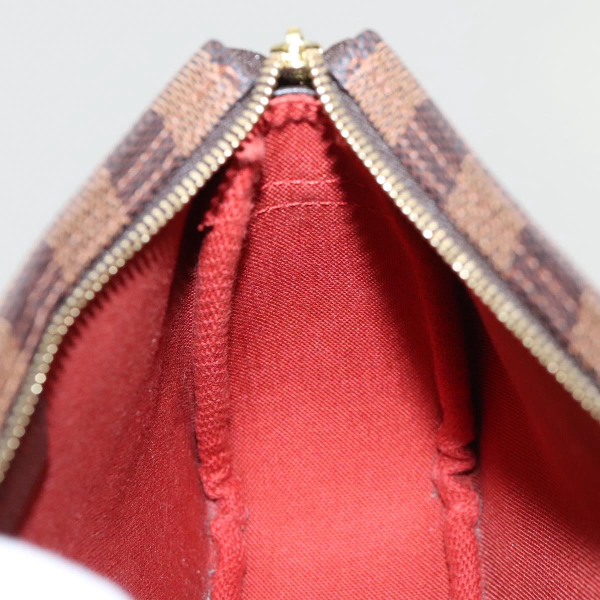 LOUIS VUITTON Damier Ebene Trousse Makeup Pouch N51982 LV Auth yk17788AM