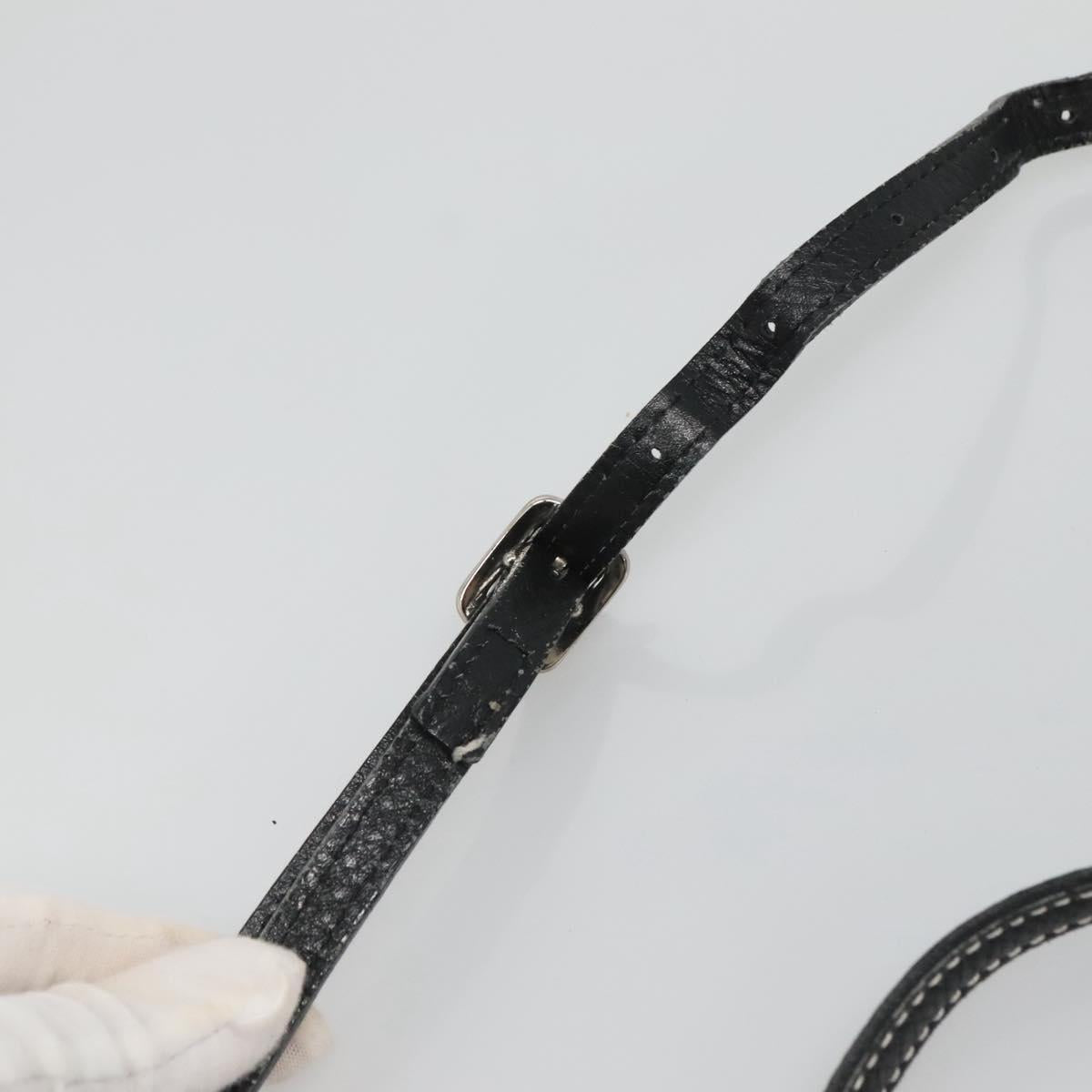 BURBERRY Nova Check Blue Label Shoulder Bag Canvas Black Silver Auth yk17807