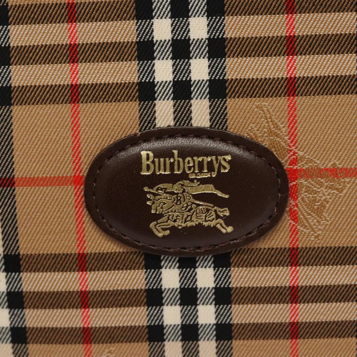 Burberrys Nova Check Accessory Pouch Canvas Beige Auth yk17888