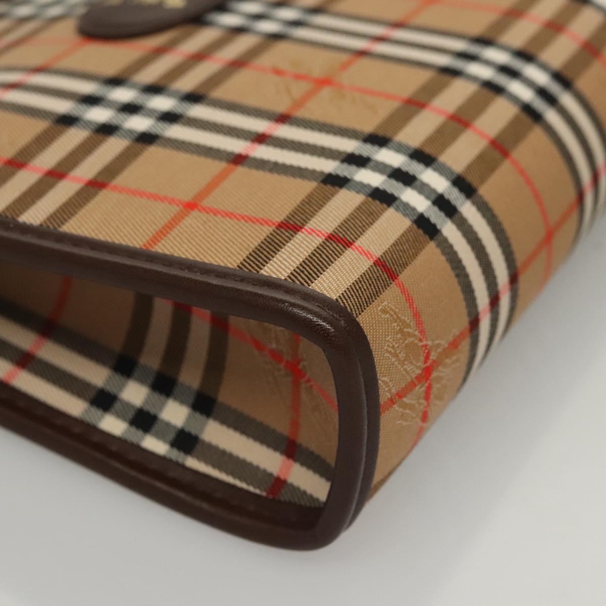 Burberrys Nova Check Accessory Pouch Canvas Beige Auth yk17888