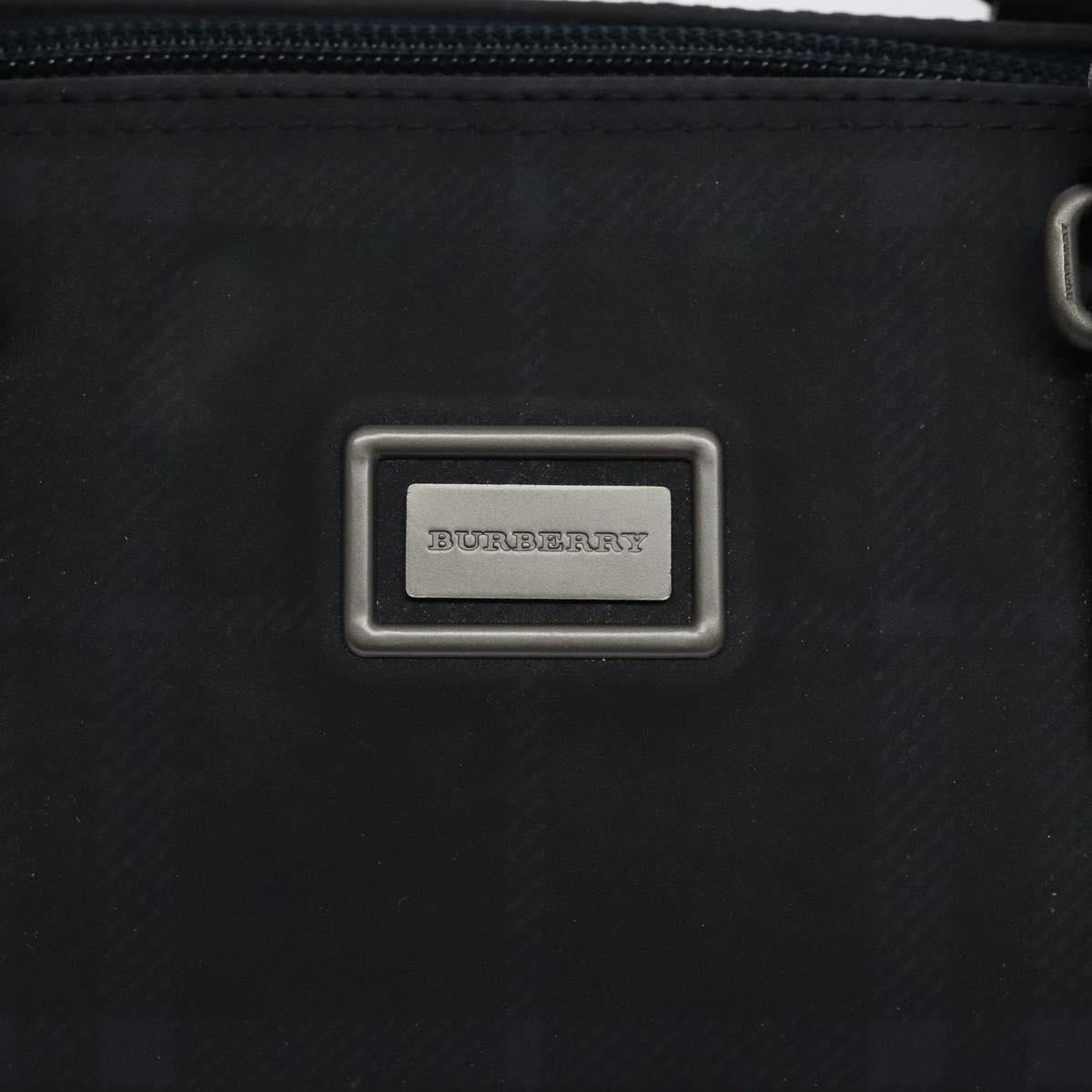 BURBERRY Nova Check Hand Bag Canvas Navy Auth yk17897