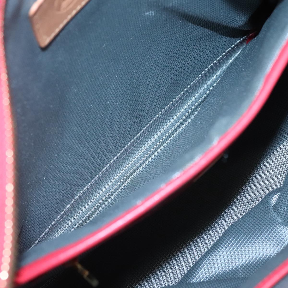 MCM Vicetos Logogram Studs Backpack PVC Leather Pink Gold Auth yk17904