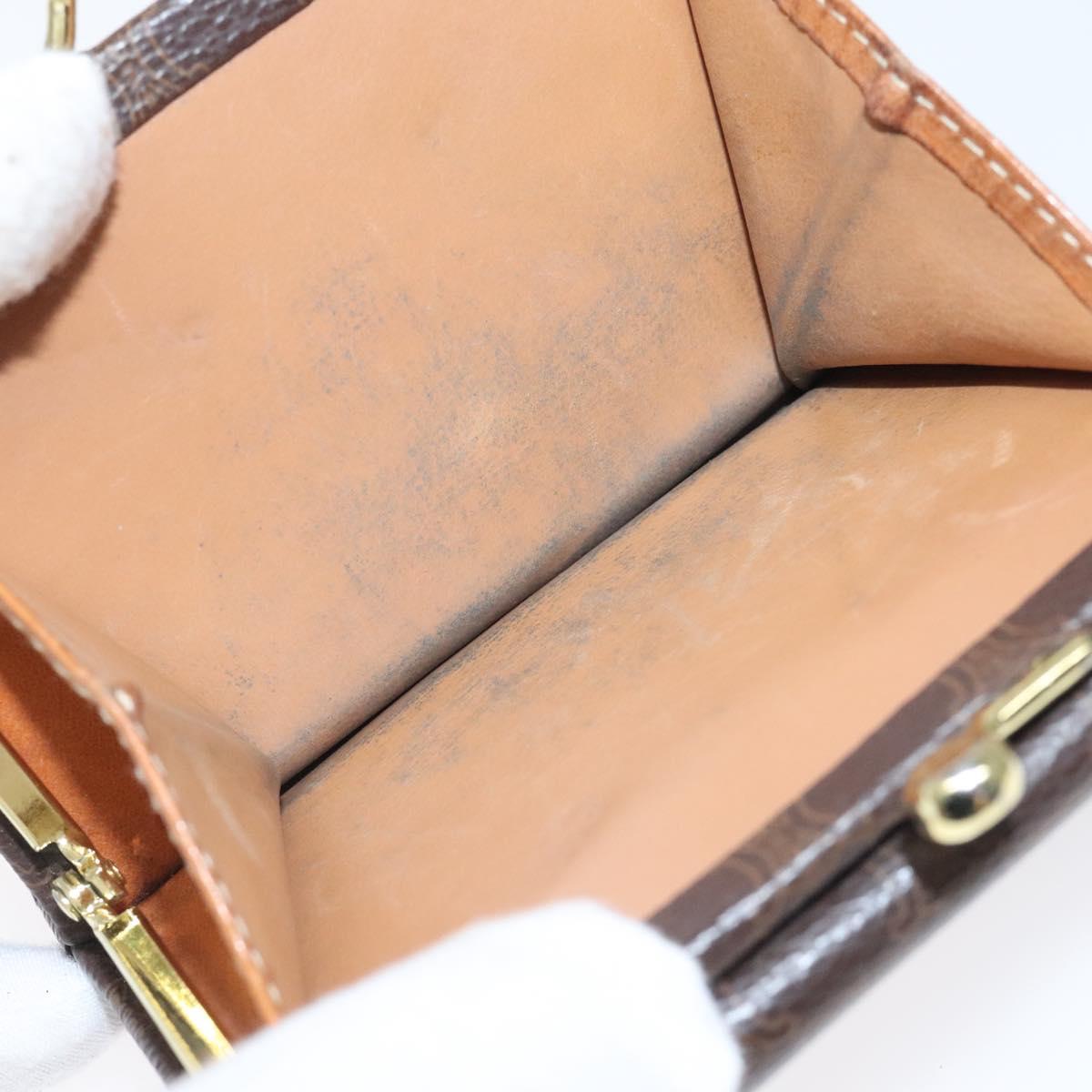 CELINE Macadam Canvas Compact Wallet PVC Leather Brown Auth yk17906