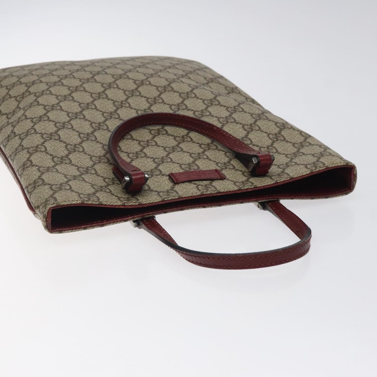 GUCCI GG Supreme Hand Bag PVC Leather Beige 117551 Auth yk17910