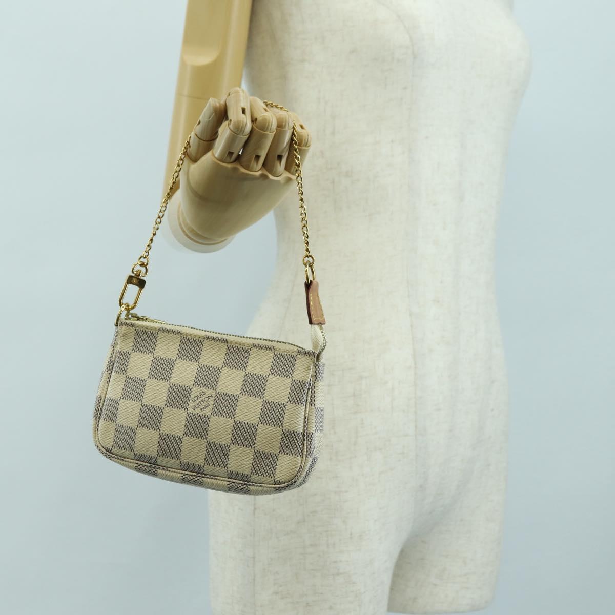 LOUIS VUITTON Damier Azur Mini Pochette Accessoires Pouch N63005 Auth yk17913