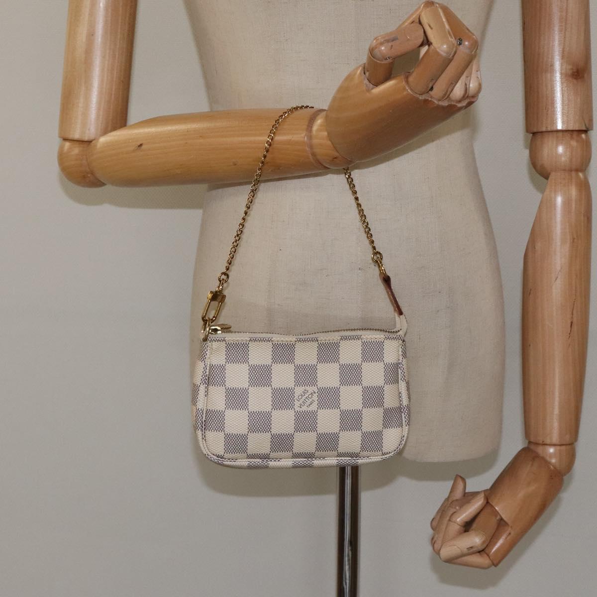 LOUIS VUITTON Damier Azur Mini Pochette Accessoires Pouch N63005 Auth yk17913AM