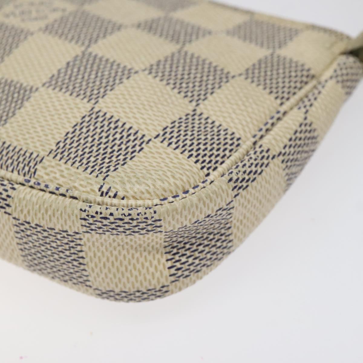 LOUIS VUITTON Damier Azur Mini Pochette Accessoires Pouch N63005 Auth yk17914
