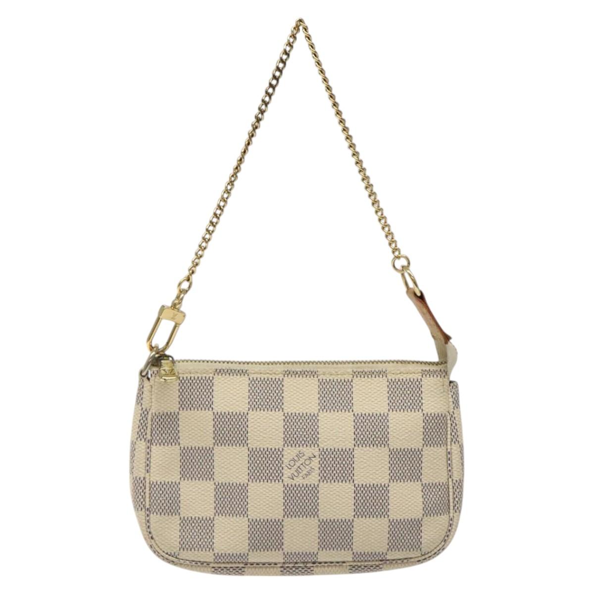 LOUIS VUITTON Damier Azur Mini Pochette Accessoires Pouch N63005 Auth yk17914