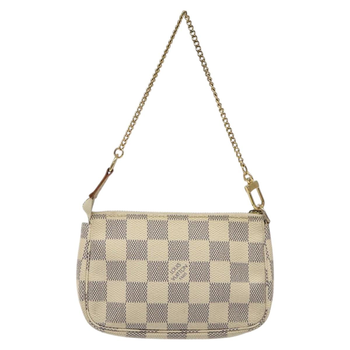 LOUIS VUITTON Damier Azur Mini Pochette Accessoires Pouch N63005 Auth yk17914