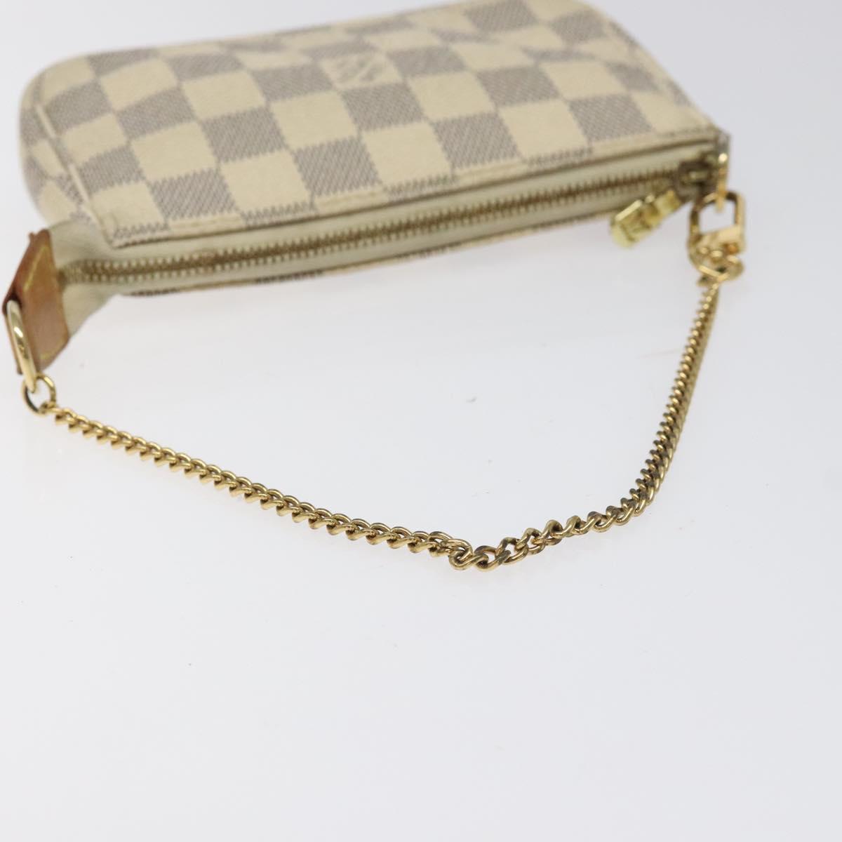 LOUIS VUITTON Damier Azur Mini Pochette Accessoires Pouch N63005 Auth yk17914