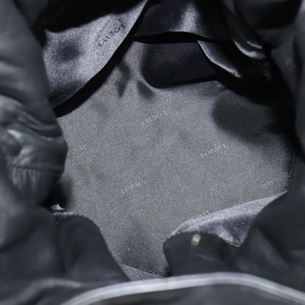 LOEWE Anagram Hand Bag Leather Black Silver Auth yk17932V