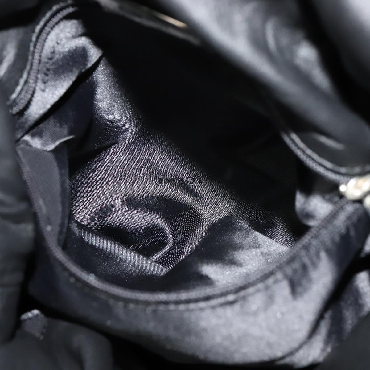 LOEWE Anagram Hand Bag Leather Black Silver Auth yk17932V