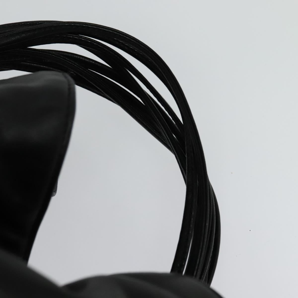 LOEWE Anagram Hand Bag Leather Black Silver Auth yk17932V