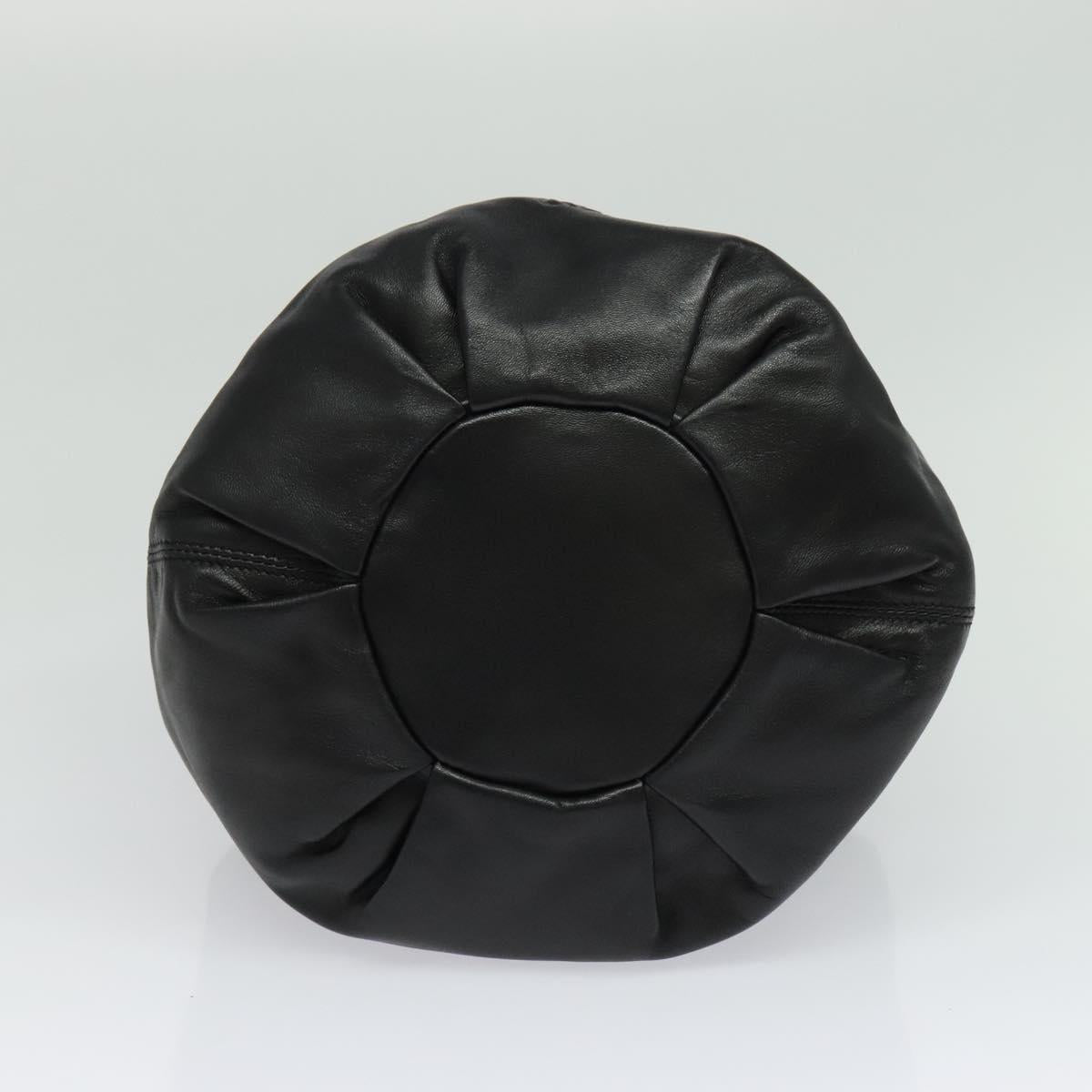 LOEWE Anagram Hand Bag Leather Black Silver Auth yk17932V