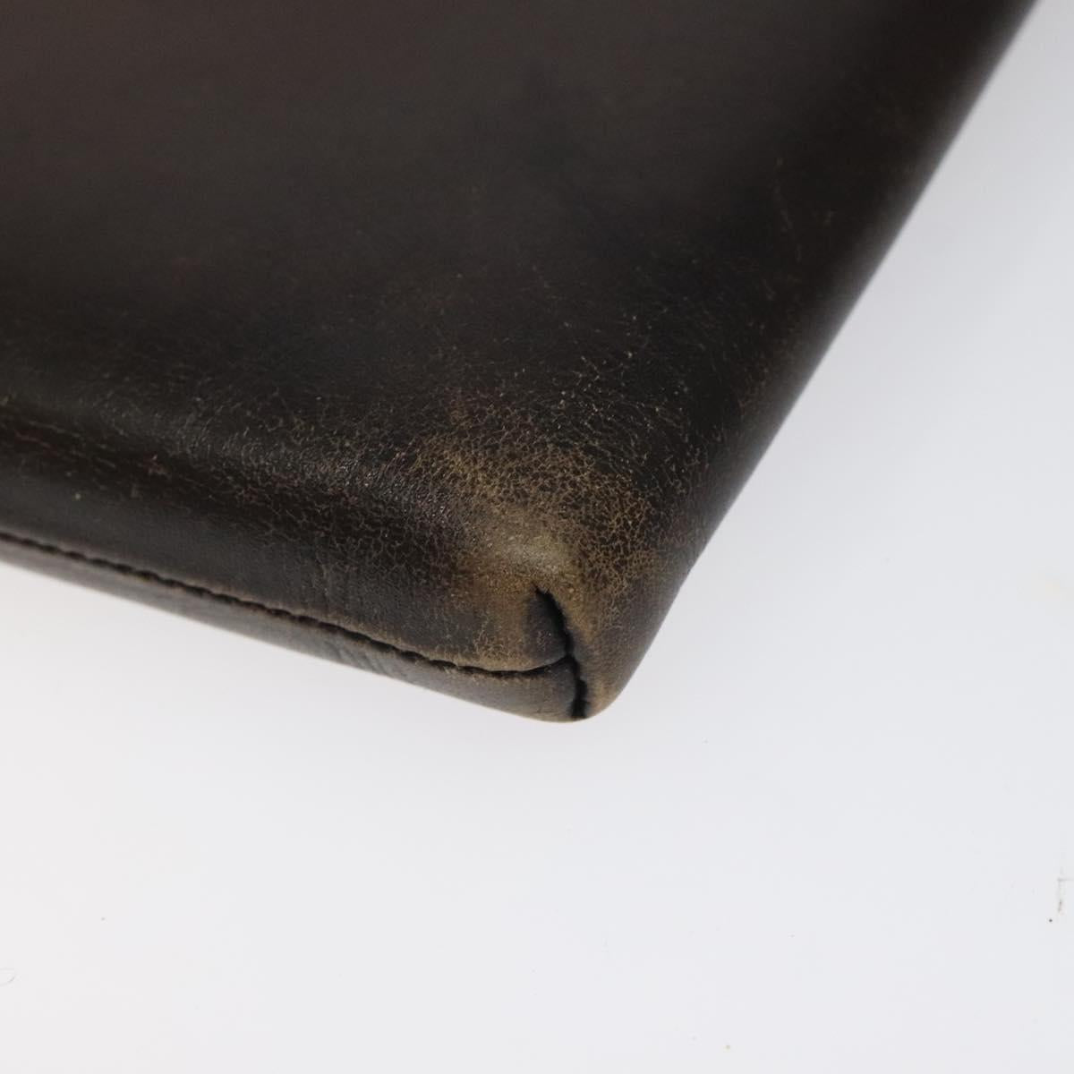 Berluti Calligraphy Clutch Bag Leather Brown Silver Auth yk17944