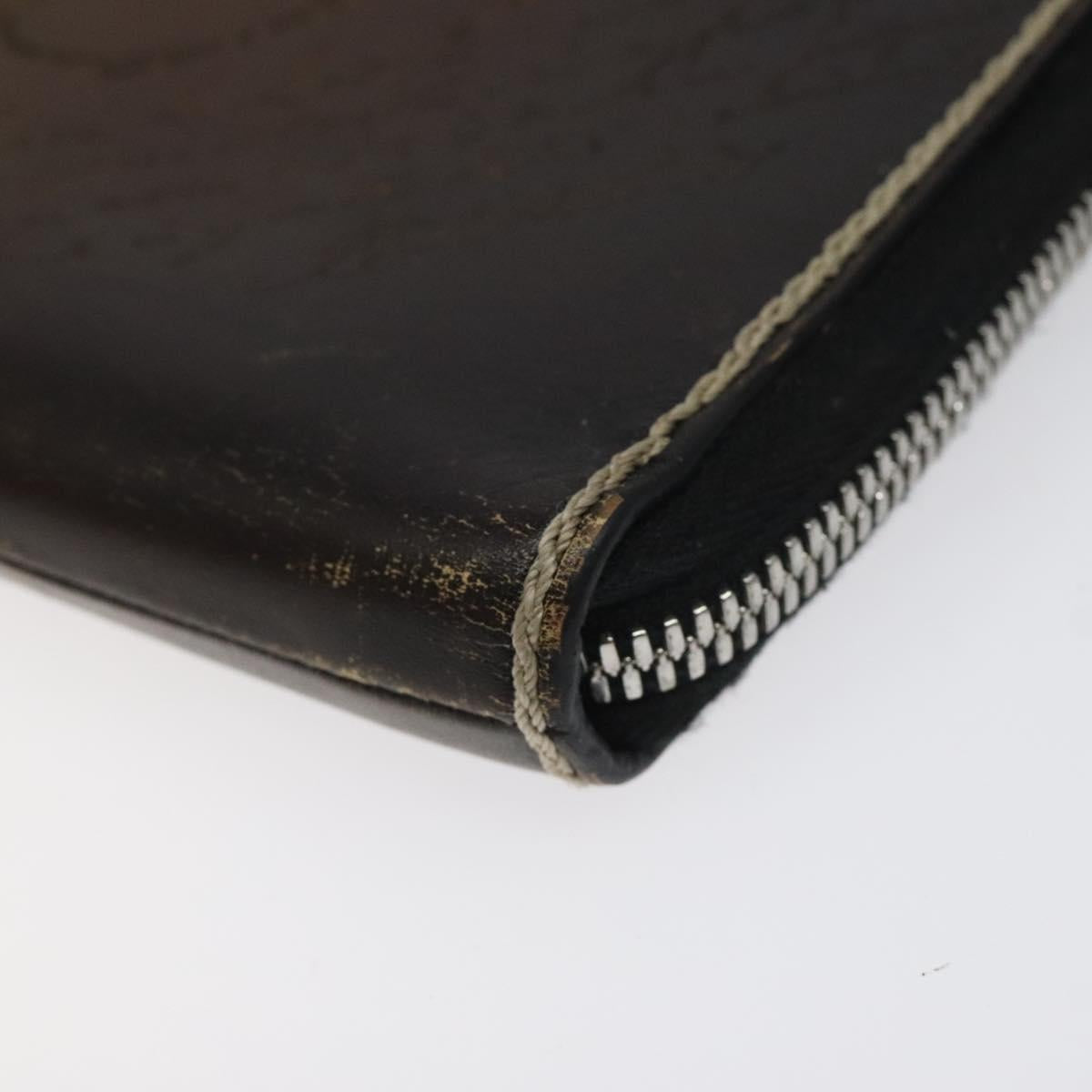 Berluti Calligraphy Clutch Bag Leather Brown Silver Auth yk17944
