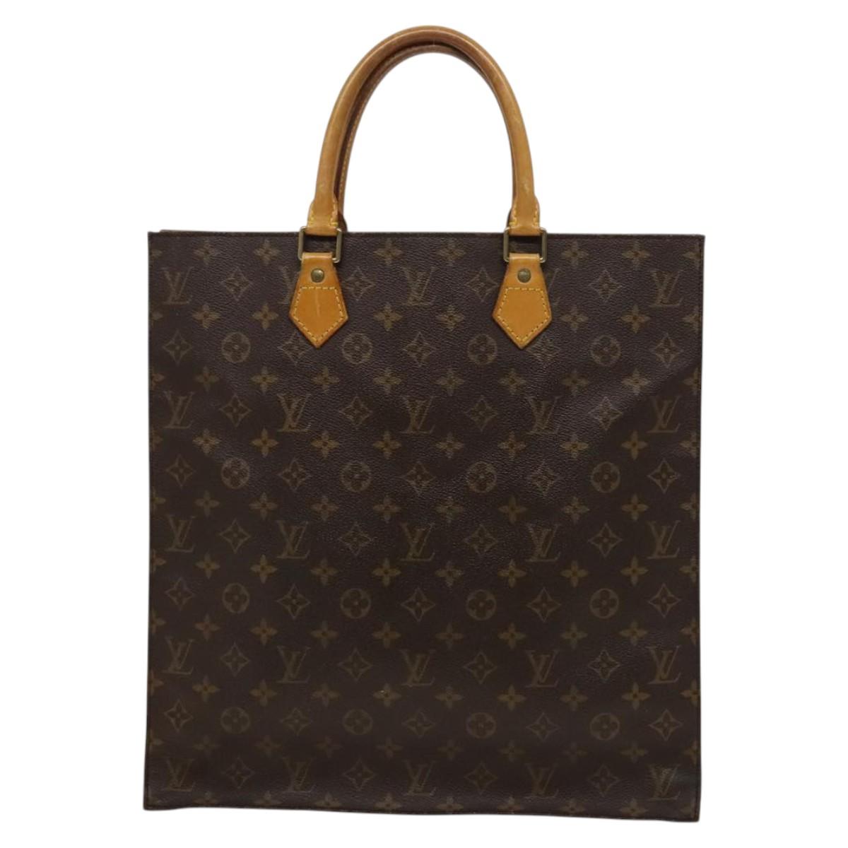 LOUIS VUITTON Monogram Sac Plat Hand Bag M51140 LV Auth yk17966