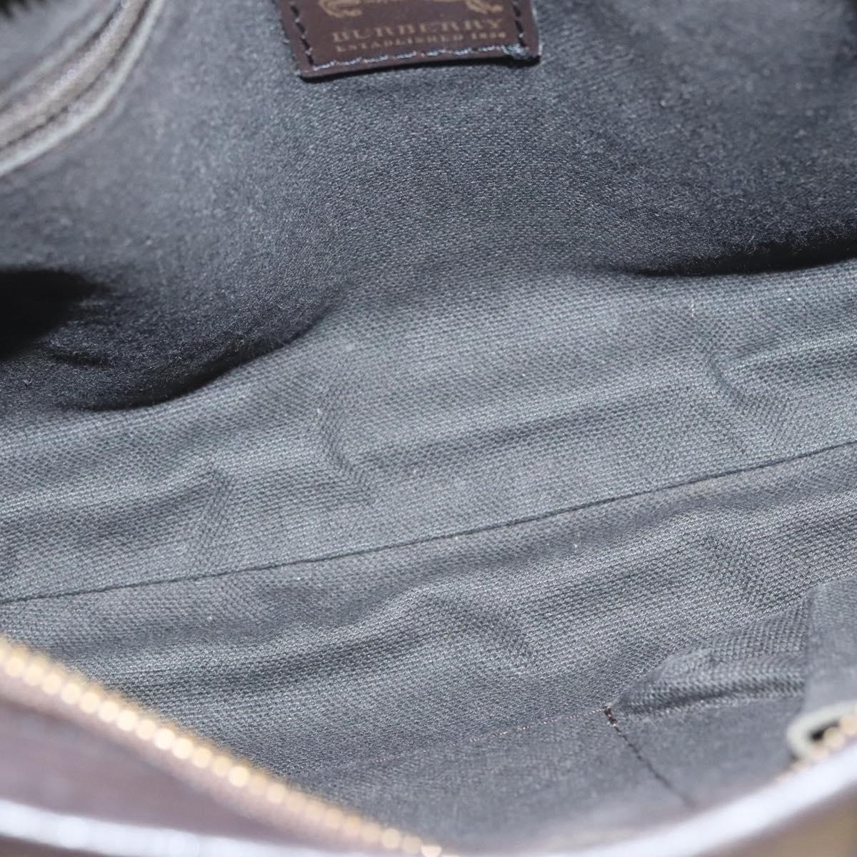 BURBERRY Nova Check Shoulder Bag PVC Leather Beige Brown gold Auth yk17973