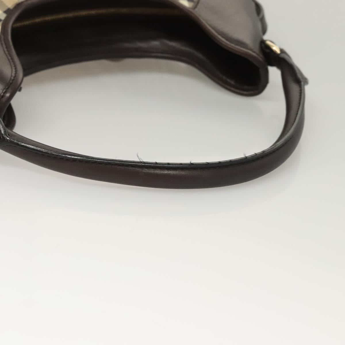 BURBERRY Nova Check Shoulder Bag PVC Leather Beige Brown gold Auth yk17973