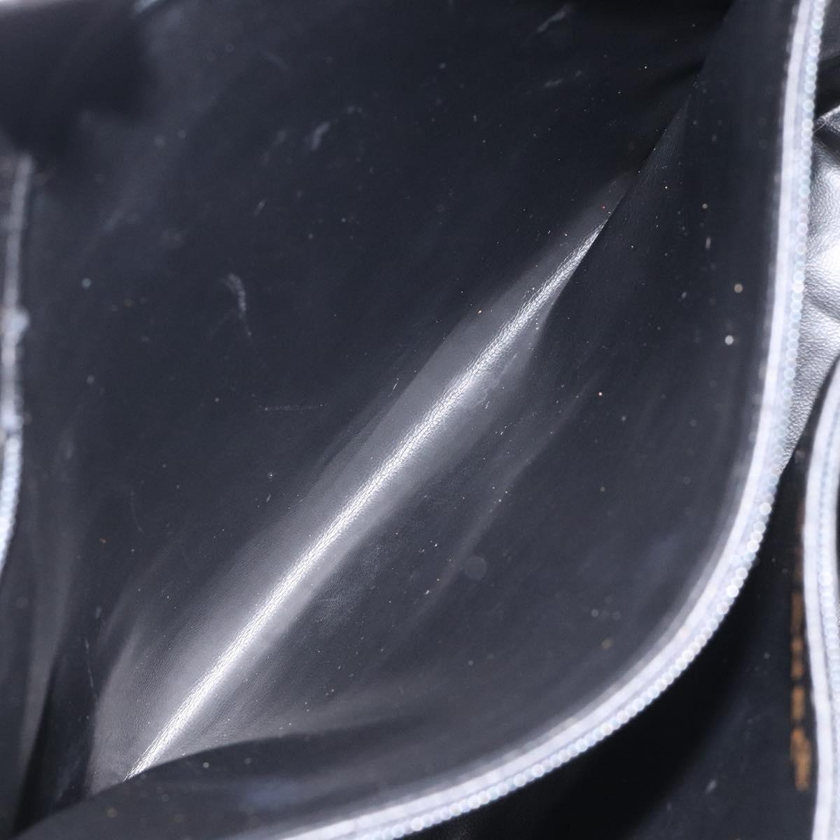 CHANEL COCO Mark Hand Bag Calf Skin Black Gold CC Auth yk17997