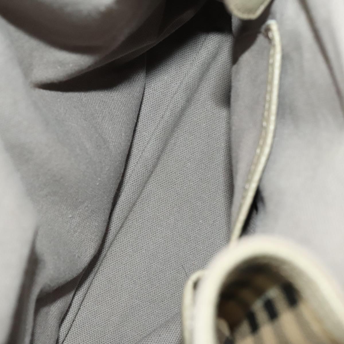 BURBERRY Nova Check Hand Bag PVC Leather 2way Beige Gold Auth yk17998