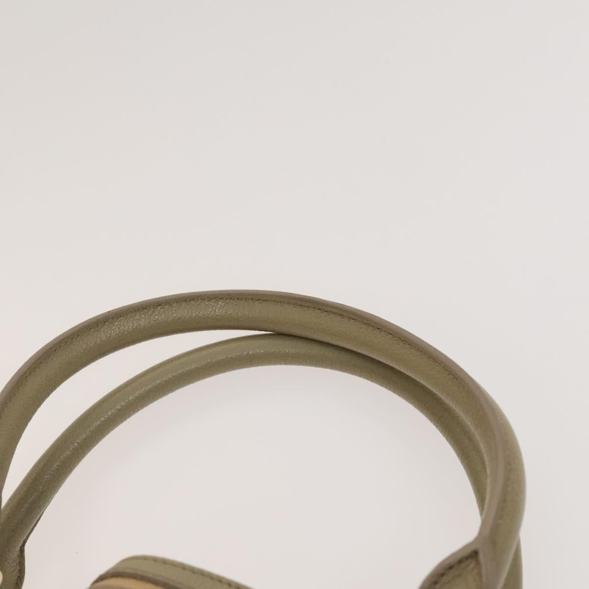 BURBERRY Nova Check Hand Bag PVC Leather 2way Beige Gold Auth yk17998