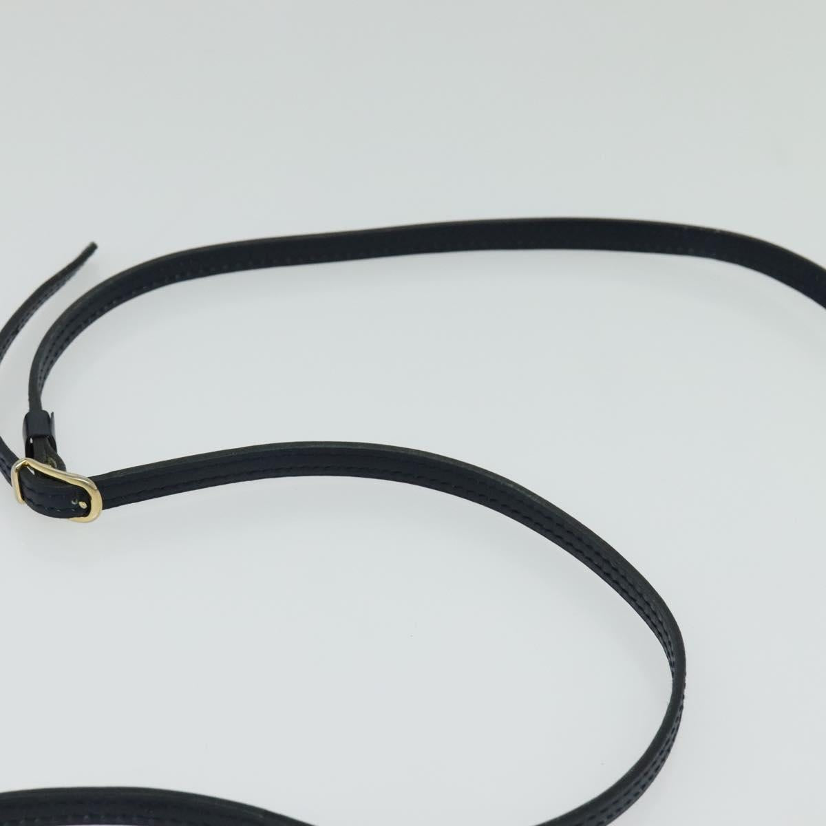 CELINE Shoulder Bag Leather Navy Gold Auth yk18003