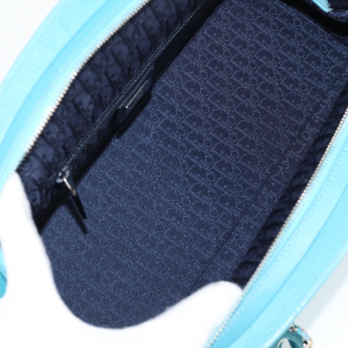 Christian Dior Hand Bag Leather limited Edition 0481 Blue Silver Auth yk18036AM