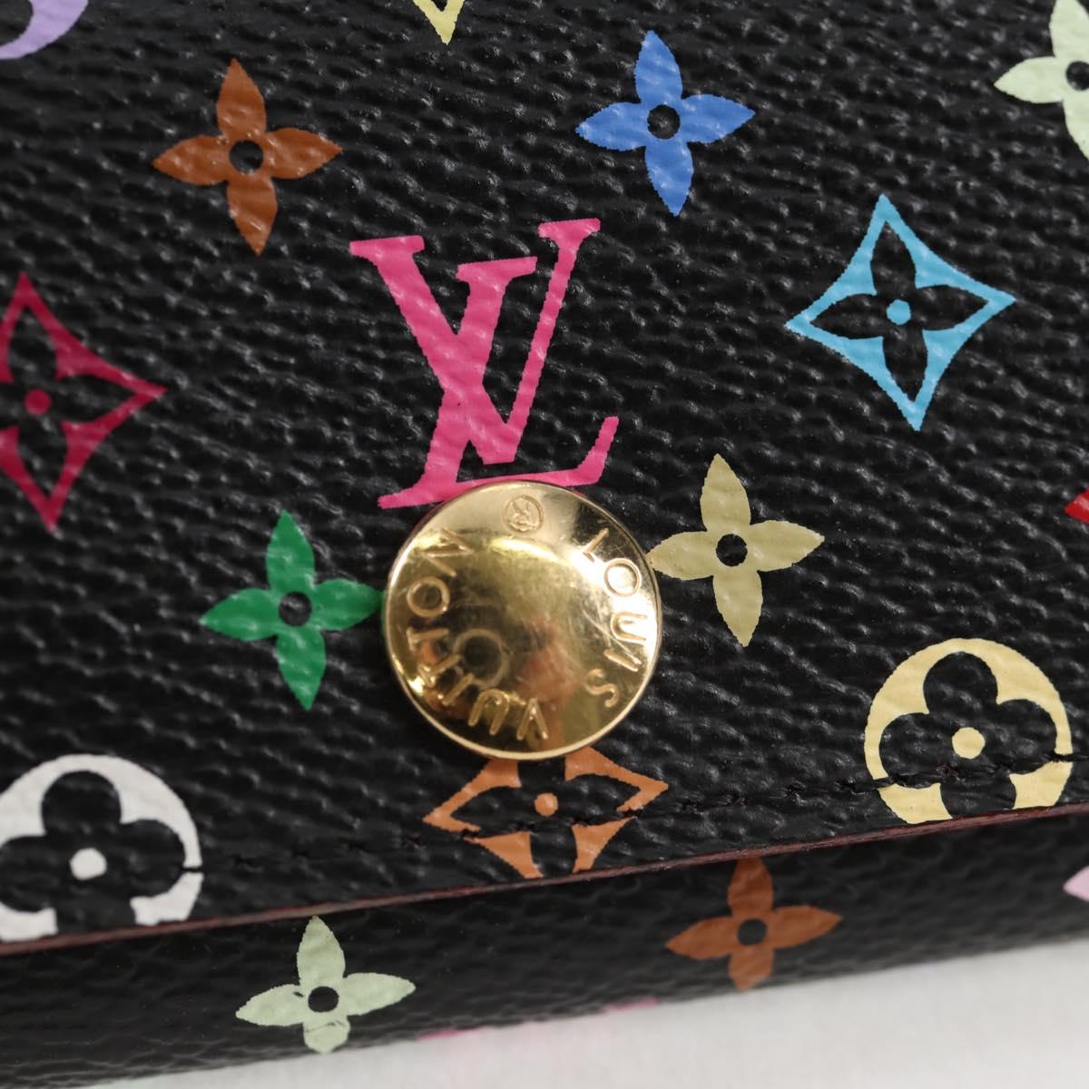 LOUIS VUITTON Multicolor Multicles 4 Key Case Black M93732 LV Auth yk18052M