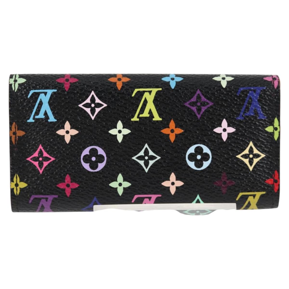 LOUIS VUITTON Multicolor Multicles 4 Key Case Black M93732 LV Auth yk18052M