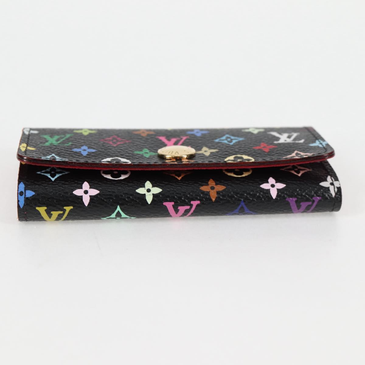 LOUIS VUITTON Multicolor Multicles 4 Key Case Black M93732 LV Auth yk18052M