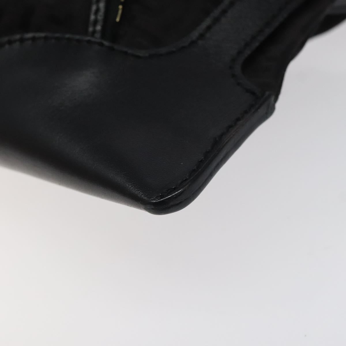 FENDI Zucchino Canvas Hand Bag Black Gold Auth yk18069