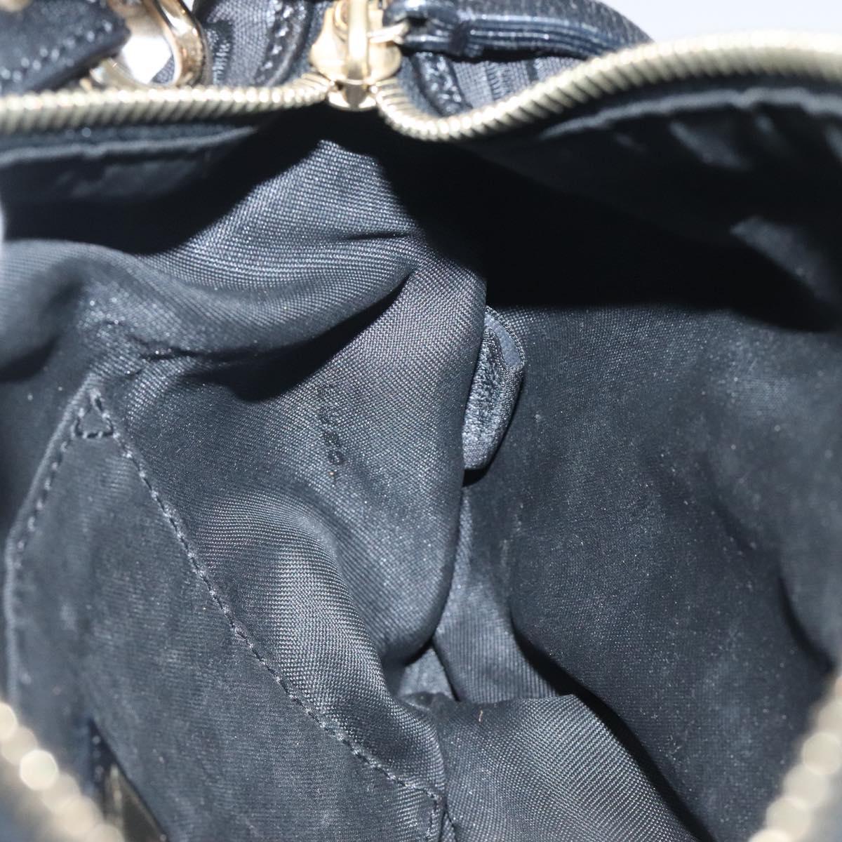 FENDI Zucchino Canvas Hand Bag Black Gold Auth yk18069