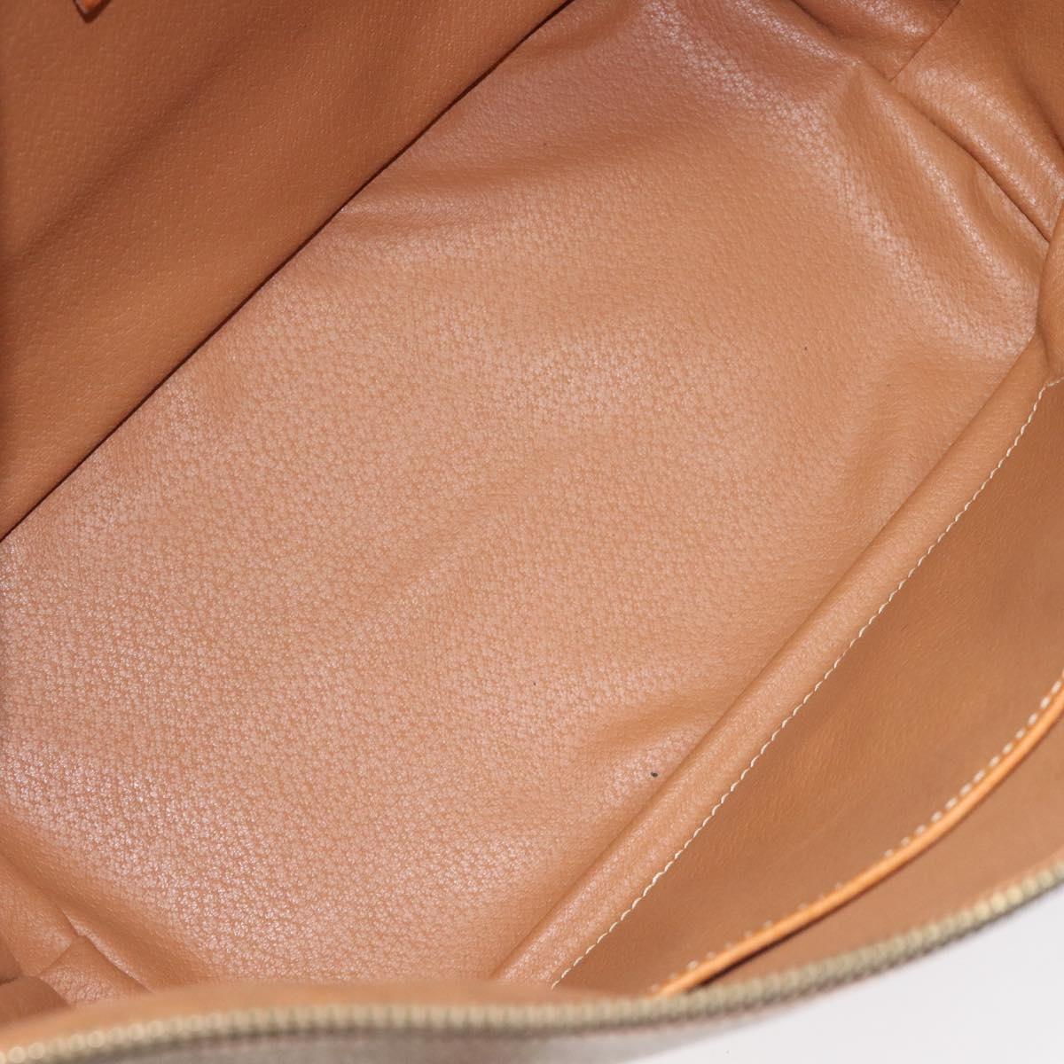 CELINE Macadam Canvas Shoulder Bag PVC Leather Beige Gold Auth yk18087