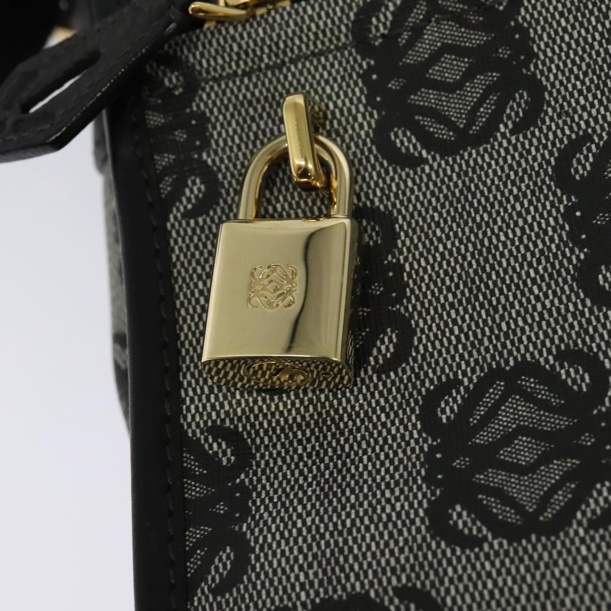 LOEWE Anagram Shoulder Bag PVC Leather Gray Gold Auth yk18093