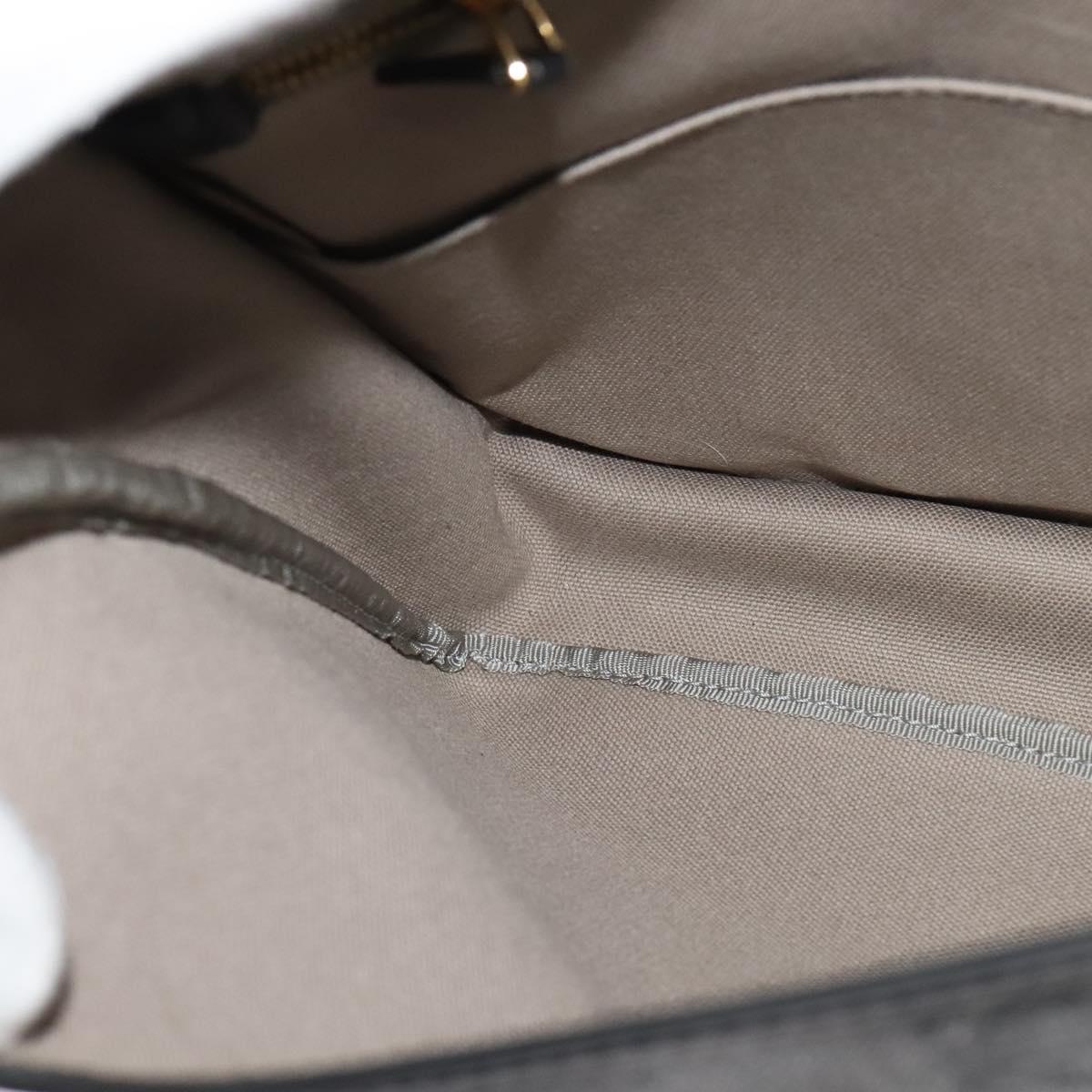 LOEWE Anagram Shoulder Bag PVC Leather Gray Gold Auth yk18093