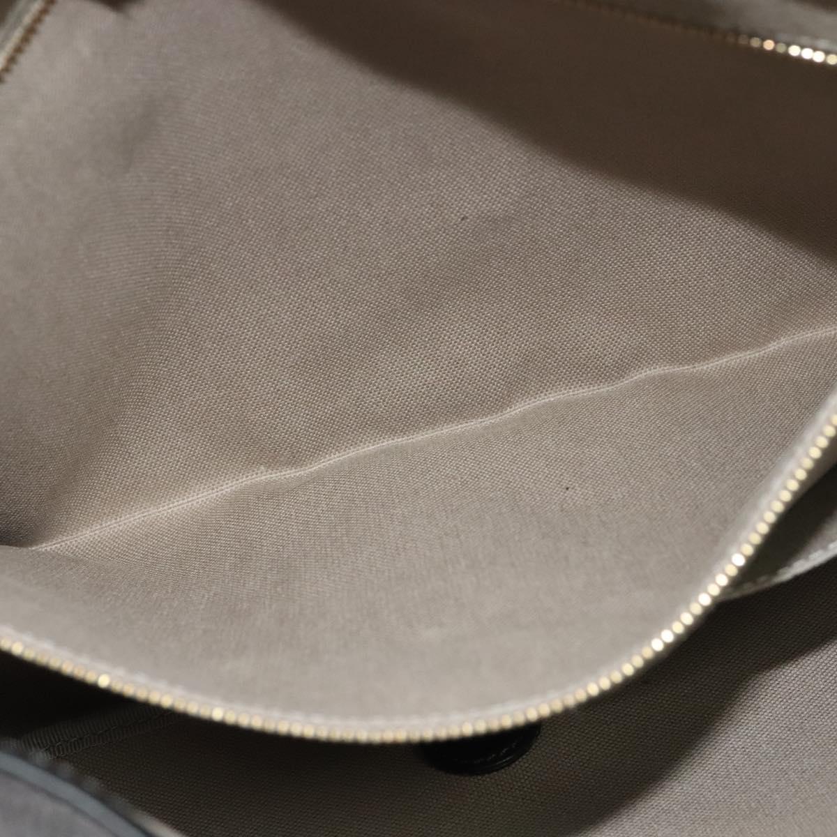 LOEWE Anagram Shoulder Bag PVC Leather Gray Gold Auth yk18093