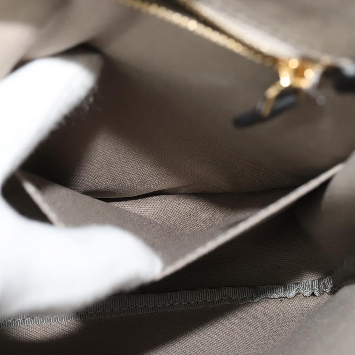 LOEWE Anagram Shoulder Bag PVC Leather Gray Gold Auth yk18093