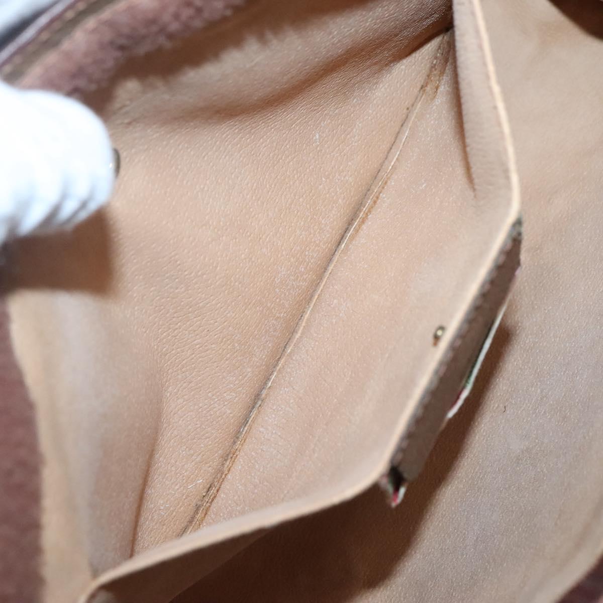 GUCCI GG Supreme Web Sherry Line Bag PVC Leather Beige 89 01 033 Auth yk18097