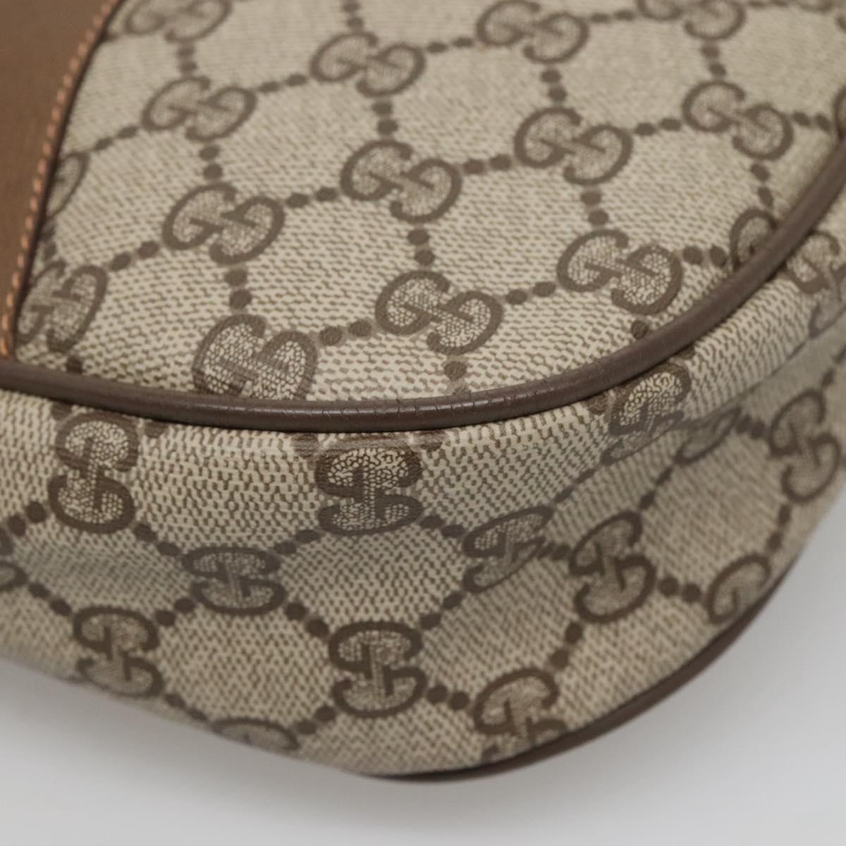 GUCCI GG Supreme Web Sherry Line Bag PVC Beige Gold 89 01 034 Auth yk18098