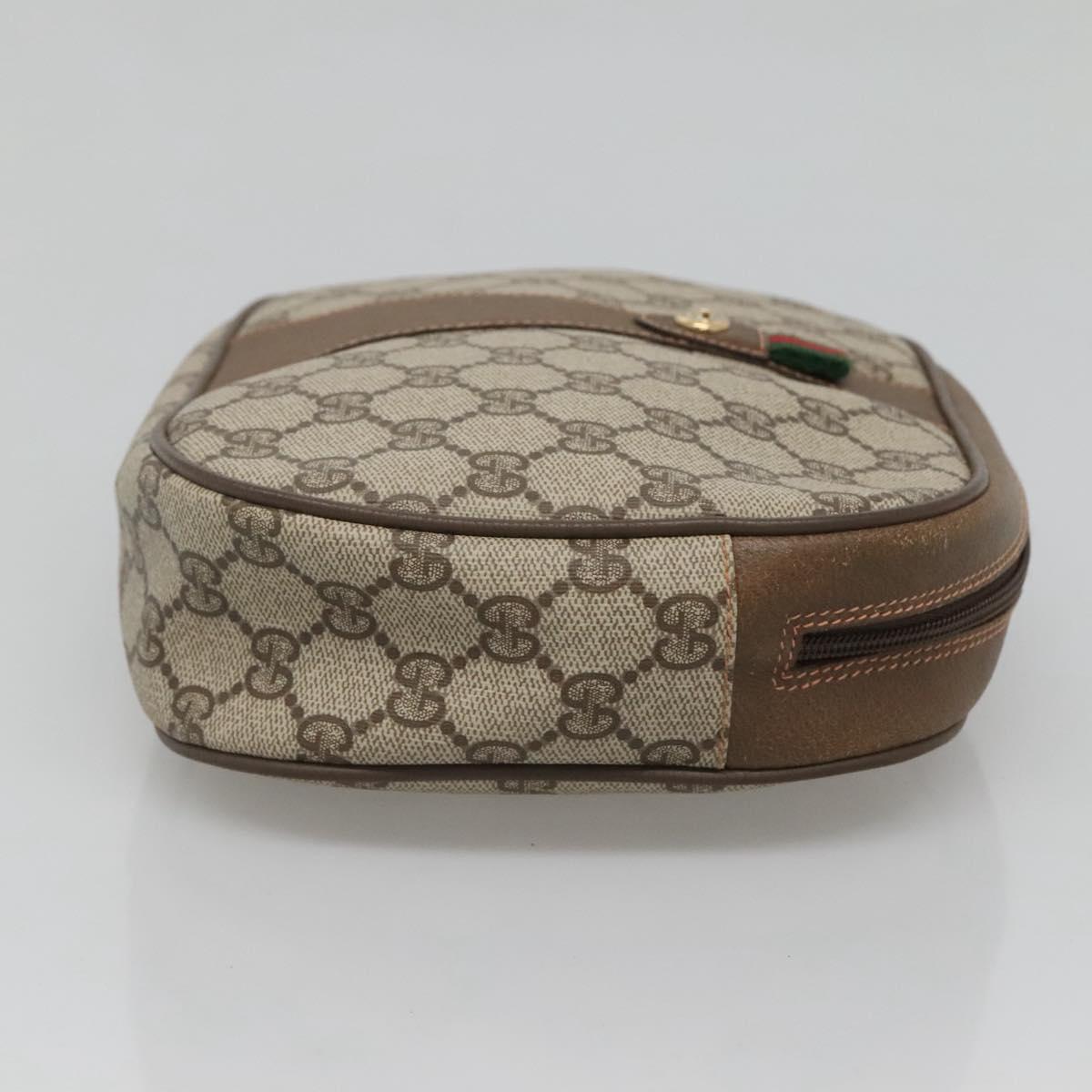 GUCCI GG Supreme Web Sherry Line Bag PVC Beige Gold 89 01 034 Auth yk18098