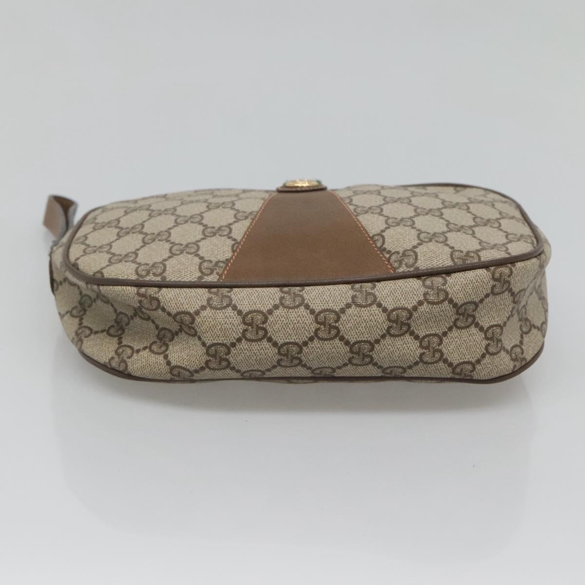 GUCCI GG Supreme Web Sherry Line Bag PVC Beige Gold 89 01 034 Auth yk18098